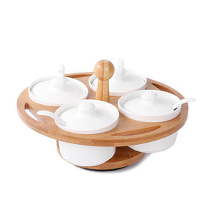 ชุดขวดเครื่องเทศเซรามิกนวัตกรรมเครื่องครัว,กล่องเครื่องเทศฝาไม้ไผ่ชุดสามชิ้นเข้าคู่กับชั้นวาง<span class=keywords><strong>เครื่องปรุง</strong></span>ในครัว - Product Image 5