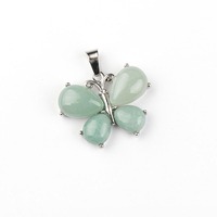 Pendentif Papillon en Pierre Naturelle, Bijoux en Pierres Précieuses, Breloques de Guérison en Cristal, Collier pour Fabrication de Bijoux DIY