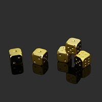 Ensemble de dés à six faces arrondies en alliage de zinc, or et argent, 13 mm, personnalisés pour les jeux de bar, KTV, mahjong et échecs