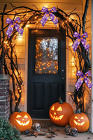 Ruban d'Halloween filé à l'élastique avec motifs Tête de mort, Citrouille, Araignée, Fantôme, pour la confection de nœuds DIY, Meilleures ventes