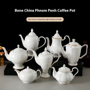 กาน้ำชาและกาแฟเซรามิกความจุขนาดใหญ่ ลายดอกไม้ กาน้ำเย็น กาน้ำชาดินเผาและชุดกาแฟนม - Product Image 5