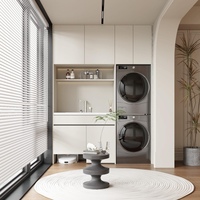 Ensemble d'armoires modernes de haute qualité pour double machine à laver et sèche-linge Meuble de maison écologique pour balcon