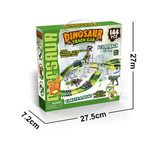 لعبة سيارة كهربائية على شكل ديناصور من جاكو تويز مع مسار وقطع تركيب تعليمية، مجموعة ألعاب ديناصورات قابلة للتجميع - Product Image 3