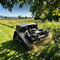 Tondeuse à gazon télécommandée robuste sur chenilles, moteur essence 224cc, pour la gestion des terres agricoles, des pâturages et des vergers