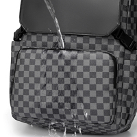 Sac à dos imperméable en PU, tendance, pour l'école, les loisirs, les voyages, avec logo personnalisé, grande capacité, pour ordinateur portable 15,6 pouces