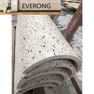Table basse en <span class=keywords><strong>béton</strong></span> écologique, bloc de ciment, cristal rond, terrazzo - Product Image 5