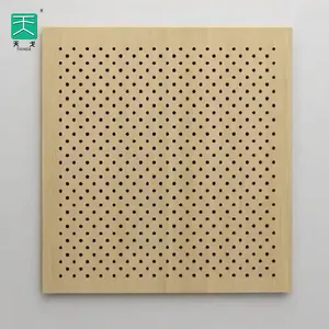 لوحة عازلة للصوت من خشب البناء/الأخشاب المثقبة بتصميم زخرفي من TianGe مقاس 60*60 من الفينير الطبيعي
