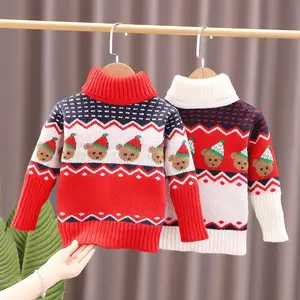 Neueste Winter Herbst Weihnachten Kinder Kleidung High Collar Print Baby Boy Pullover Pullover