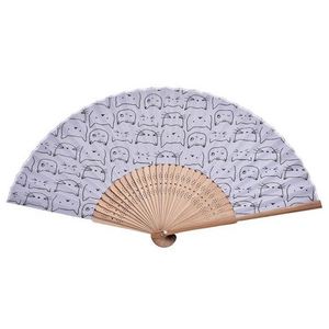 พัดไม้ไผ่แบบพกพาพับได้พัดมือถือทาสีดอกไม้แบบกำหนดเองสำหรับงานแต่งงาน - Product Image 4