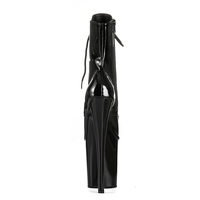 Chaussures de pole dance sexy en PU brillant imperméable, à talon haut, montantes jusqu'au genou, pour spectacles professionnels