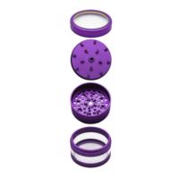 Broyeur à herbes en aluminium grande capacité 63 mm 4 pièces, 26 dents, pour tabac et épices, OEM/ODM, vente en gros d'accessoires pour fumeurs