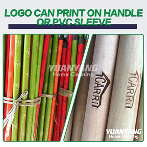 En stock, balai artisanal en bois écologique, étiquette de longueur solide personnalisée, revêtement en PVC, manche en bois enduit de PVC, moins de 1 dollar - Product Image 4