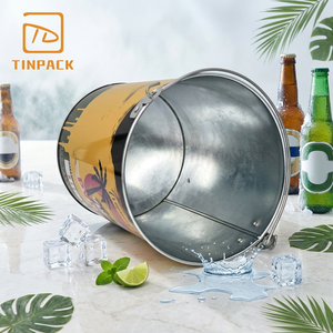Seau à glace en métal réutilisable de grande capacité, imprimé sur mesure, avec poignée, pour bar et fêtes - Product Image 4