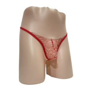<b>Men</b> Lace <b>Thong</b> Red Low-Rise See-Through Mesh U-Shaped Sexy Underwear Spring 2025 - Product Image 3