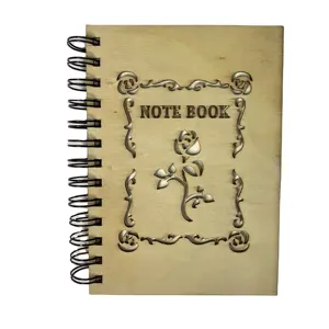 A5, оптовая продажа, Заказная спиральная Деревянная обложка, дневник, записная книжка с полой рамкой