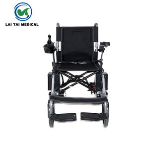 Sedia a rotelle portatile portatile pieghevole elettrica leggera e pieghevole in acciaio al carbonio - Product Image 2