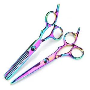 professional JP 440c steel 6' 5 colors hair cutting scissors haircut thinning barber haircutting shears hairdresser scissors