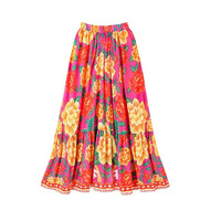Maillot de bain une pièce imprimé contrasté TW et sarong pour femme 2024 Nouveau maillot de bain vintage à volants Maillot de bain de plage pour femme