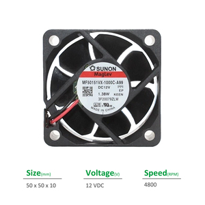 พัดลมระบายความร้อนแบบแกน SUNON MF50101V2-1000C-A99 ไฟฟ้า OEM/ODM ขนาด 50x50x10 มม. 12VDC 50mA 0.60W 4800RPM 11.0CFM  พร้อมตลับลูกปืน Vapo สำหรับตู้ - Product Image 2