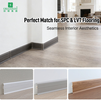 Plinthe LED SPC PVC Premium 70 mm, moderne, durable, écologique, résistante à l'eau, idéale pour les revêtements de sol LVT pour hôtels et villas
