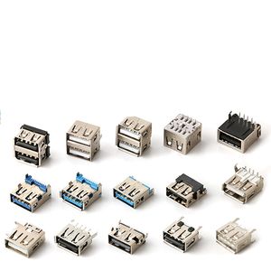 ช่องเสียบ USB ประเภท A แบบแนวตั้ง / 90 องศา °   / 180 °   หัวต่อแบบมุมฉาก, แบบซ้อนสองชั้น, โปรไฟล์ต่ำ (ความสูง ~10.0 มม.), รองรับ USB 2.0 และ USB 3.0 - Product Image 1