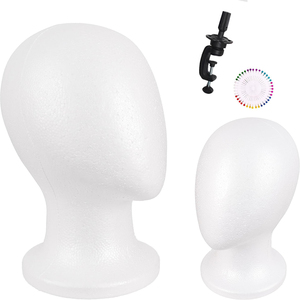 Un nouveau design <span class=keywords><strong>tête</strong></span> de <span class=keywords><strong>mannequin</strong></span> en <span class=keywords><strong>styromousse</strong></span> avec support pour perruque pratique coiffure cheveux beauté maquillage bricolage moules à colorier - Product Image 1