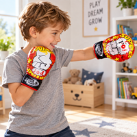 Paire de gants de boxe pour enfants avec fermeture à sangle de poignet, à partir de 3 ans, ensemble de gants de boxe pour enfants pour jeux de rôle sportifs