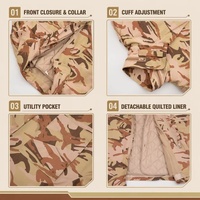 Veste de camouflage de terrain coupe-vent M65 du Moyen-Orient avec doublure amovible CE personnalisée