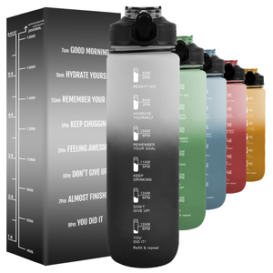 Sport e viaggi bottiglie d'acqua in plastica BPA gratis motivazionale <span class=keywords><strong>lavoro</strong></span> fuori bottiglia d'acqua per bambini e adulti - Product Image 2