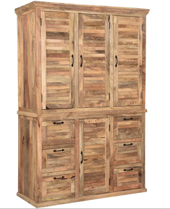 Modern Design Solid Wood Brown Farmhouse <b>Wardrobe</b> <b>Rustic</b> Handcrafted Wooden Cupboard Storage Cabinet for Bedroom and Home - Product Image 2