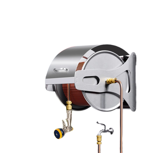 <span class=keywords><strong>Enrouleur</strong></span> <span class=keywords><strong>de</strong></span> tuyau d'eau <span class=keywords><strong>de</strong></span> jardin rétractable en métal d'acier inoxydable Portable <span class=keywords><strong>de</strong></span> haute qualité avec chariot pour le jardinage avec couvercle rabattable - Product Image 3