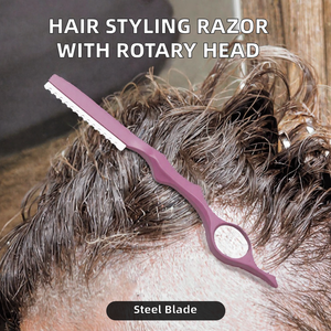 Professional Non-Electric Hair Styling <b>Razor</b> Thinning Hair Plastic Material Stainless Steel Single Blade Replacement Blades - Product Image 2