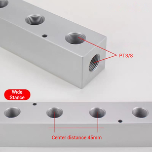 Bloco de Distribuição de Ar em Liga de Alumínio, Distribuidor de Ar, Linha de Derivação, Coletor de Ar Pneumático - Product Image 4