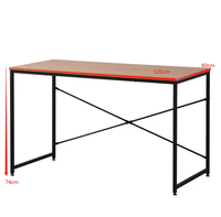 Bureau d'ordinateur moderne et simple pour la maison, avec structure métallique stable, table d'étude et de travail pour ordinateur portable et PC