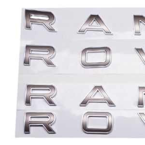2PC V8 Engine Emblem Decals - 3D Metal Style Silver Car Badges For Trunk & Hood