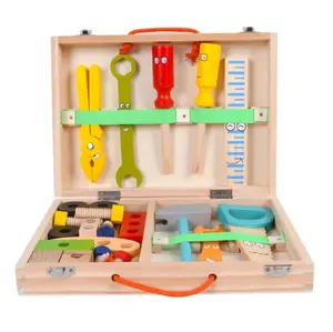 Kit de ferramentas de madeira para crianças, presente de aniversário GL, ferramenta educacional de madeira, brinquedo montessori, kit de ferramentas para crianças