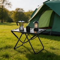 Table de camping pliable étanche et antirouille avec grand plateau de rangement pour bouilloire, réchaud à gaz, boissons, barbecue extérieur et fêtes