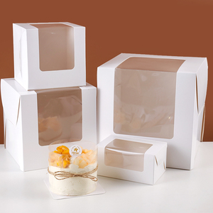 Venta al por mayor de ventanas transparentes personalizadas para fiestas, cajas plegables para Postres, cajas de papel para pasteles, cajas para pasteles de panaderí<span class=keywords><strong>a</strong></span> - Product Image 2