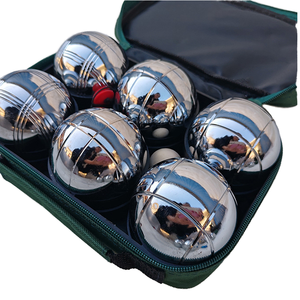 Haute qualité 6 pièces pétanque Boules ensembles en plein air amusant Bocce Sport pour famille sac <span class=keywords><strong>de</strong></span> transport argent acier inoxydable sport divertissement - Product Image 5