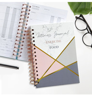 Carnet de fitness personnalisé avec reliure spirale, journal, agenda mensuel, impression personnalisée, couverture souple A5 A6 B5 B6