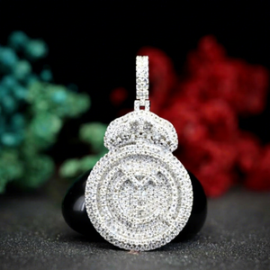 Collar con Colgante de Moissanita con Corte Brillante, Chapado en Oro, Plata de Ley 925, Estilo Hip Hop, Personalizado, para Bodas, Fiestas, Regalo de Navidad - Product Image 1
