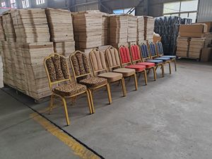 الجملة مجموعة الذهب المعادن الإطار للفنادق والمآدب أثاث القاعات مع قماش يمكن تكديسة ومغطاة كرسي الزفاف للمناسبات وجبات - Product Image 2