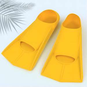 Çocuk yetişkin yüzme yüzgeçleri silikon kısa palet yüzme dalış eğitim yüzgeçleri - Product Image 2