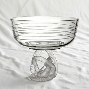 Modern Artistic Knot Shape Transparent Crystal Glass Bowl Eco-Friendly Decorative Serving Dish for Snacks Desserts Home <b>Table</b> - Product Image 1