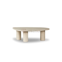 Table basse décorative moderne de nidification Table basse centrale en travertin beige pour le salon
