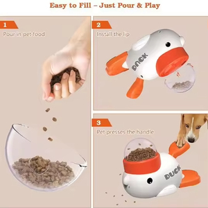 Evernew Eco-Friendly Plastic Automatic Dog <b>Feeder</b> Toy Solid Quadrate <b>Slow</b> Food Dispenser Indoor Use 0.5kg - Product Image 4
