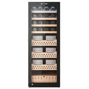 NE-140 400 Pcs Cigar Cedro De Madeira Compressor Cigar Casos Viagem Vidro Porta Display Cigar Humidor Cabinet