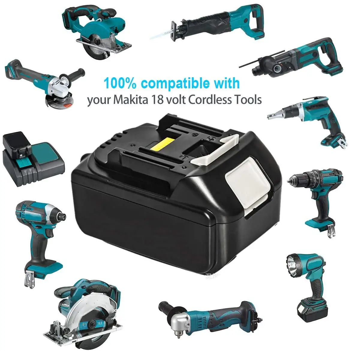 Alat Baterai untuk Makita 18V 3.0ah Kompatibel dengan Baterai Makita 18V dengan Indikator LED Baterai Alat BL1830 BL1830B