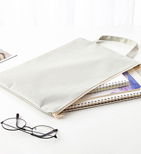 Canvas Zipper <b>File</b> Bag Large Capacity Student School Handbag Customized Logo Printed <b>File</b> <b>Storage</b> Bag Shopping Bag - Product Image 4