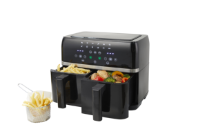 Chất lượng cao vuông hiện đại thép không gỉ điện kỹ thuật số dọc 8L đôi Stack Nồi chiên không khí kép giỏ máy - Product Image 5